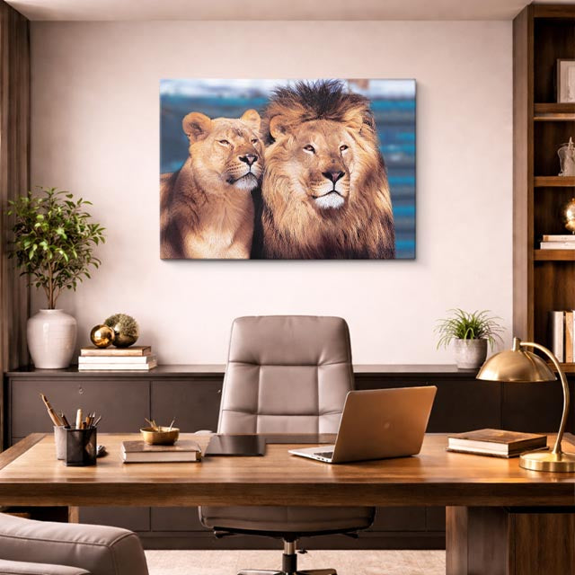 cuadro canvas vida salvaje pareja de reyes horizontal