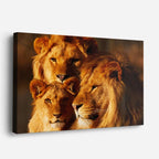 cuadro canvas vida salvaje familia león dorado horizontal