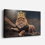 cuadro canvas vida salvaje león rey coronado horizontal