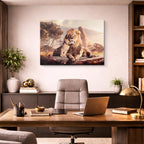 cuadro canvas vida salvaje león rey del valle horizontal