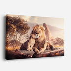 cuadro canvas vida salvaje león rey del valle horizontal