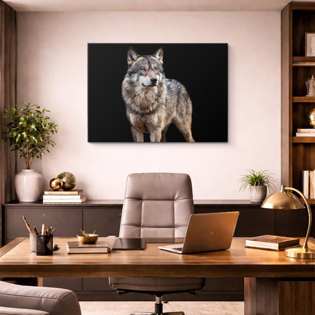 cuadro canvas vida salvaje lobo gris del norte horizontal