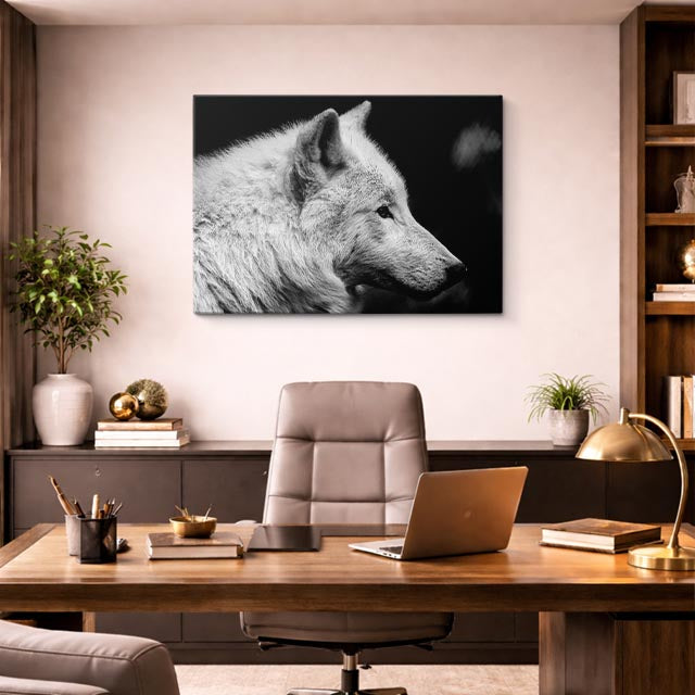 cuadro canvas vida salvaje perfil lobo ártico horizontal