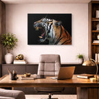 cuadro canvas vida salvaje tigre rugiendo horizontal