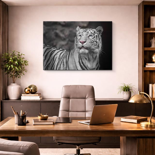 cuadro canvas vida salvaje tigre blanco elegante horizontal