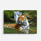cuadro canvas vida salvaje tigre en cascada horizontal