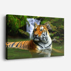 cuadro canvas vida salvaje tigre en cascada horizontal