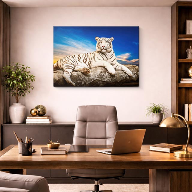 cuadro canvas vida salvaje tigre blanco majestuoso horizontal