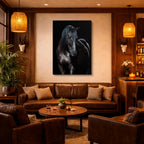 cuadro canvas vida salvaje caballo de ébano vertical