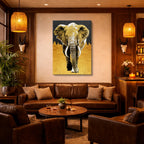 cuadro canvas vida salvaje elefante dorado vertical