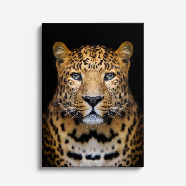cuadro canvas vida salvaje retrato del leopardo vertical