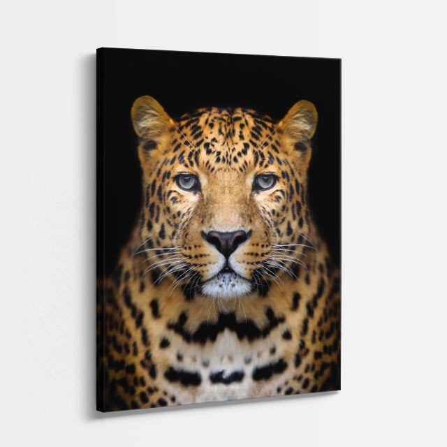 cuadro canvas vida salvaje retrato del leopardo vertical