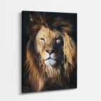 cuadro canvas vida salvaje león de bronce vertical