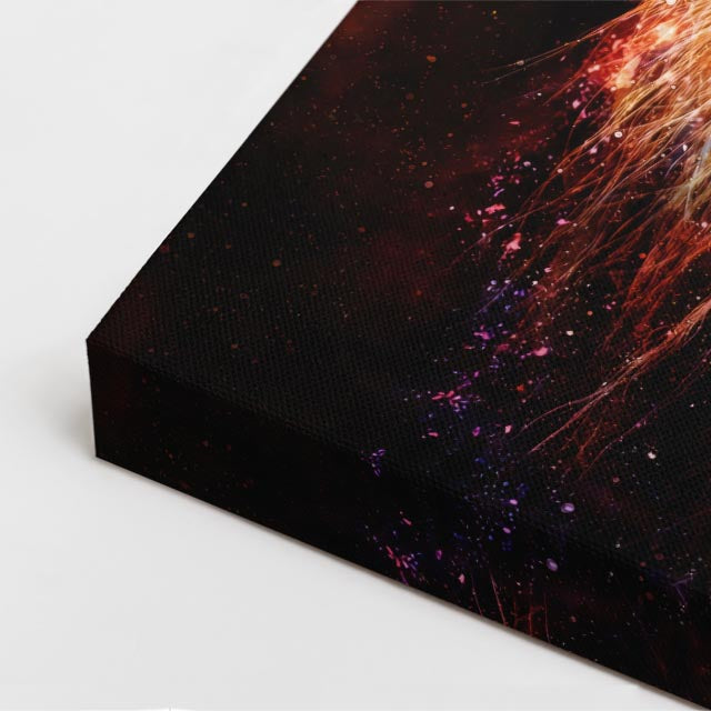 cuadro canvas vida salvaje fuego del rey vertical