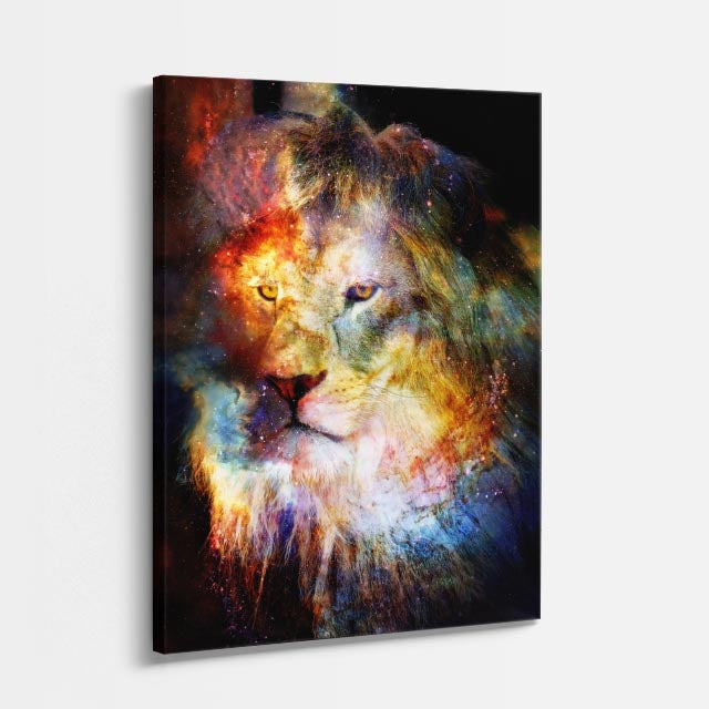 cuadro canvas vida salvaje fuego del rey vertical