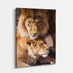 cuadro canvas vida salvaje familia del rey vertical