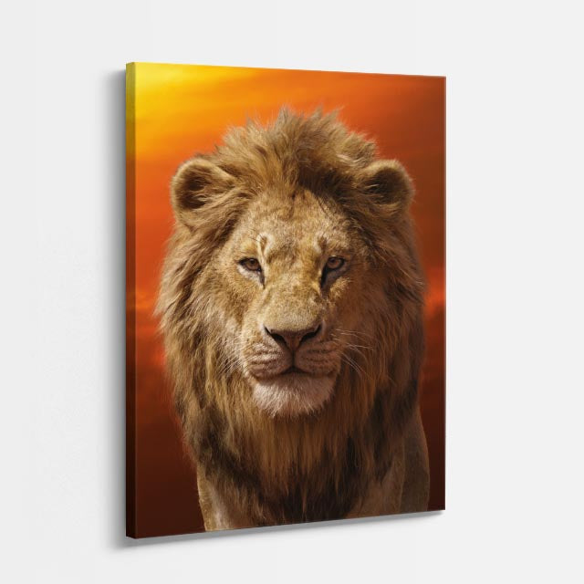 cuadro canvas vida salvaje retrato dorado vertical