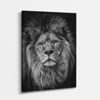 cuadro canvas vida salvaje león gris vertical