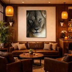 cuadro canvas vida salvaje león guardián vertical