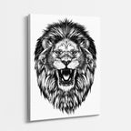 cuadro canvas vida salvaje rugido ilustrado vertical