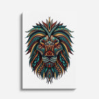 cuadro canvas vida salvaje tribal del león vertical