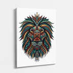 cuadro canvas vida salvaje tribal del león vertical
