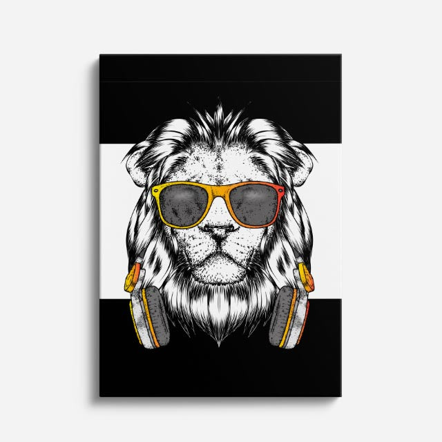cuadro canvas vida salvaje león cool classic vertical