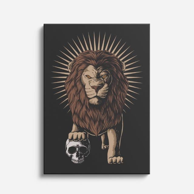 cuadro canvas vida salvaje león del santuario vertical
