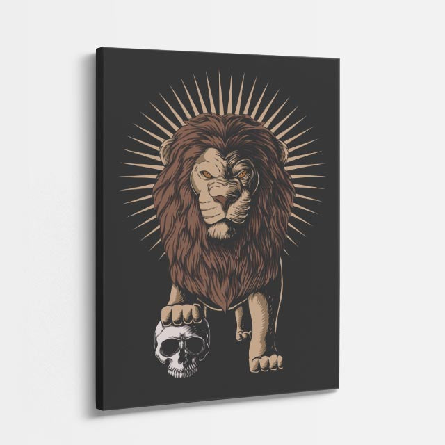 cuadro canvas vida salvaje león del santuario vertical