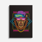 cuadro canvas vida salvaje rey neon urbano vertical