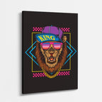 cuadro canvas vida salvaje rey neon urbano vertical