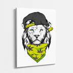 cuadro canvas vida salvaje león rebelde vertical