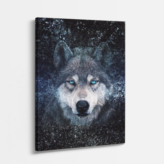 cuadro canvas vida salvaje lobo de las estrellas vertical