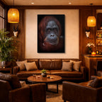cuadro canvas vida salvaje retrato del orangután vertical