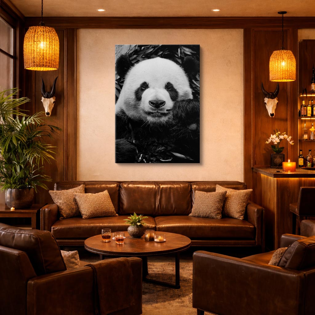 cuadro canvas vida salvaje panda clásico vertical