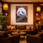 cuadro canvas vida salvaje panda artístico vertical