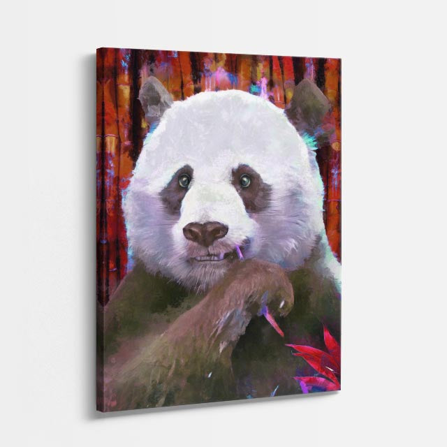 cuadro canvas vida salvaje panda artístico vertical