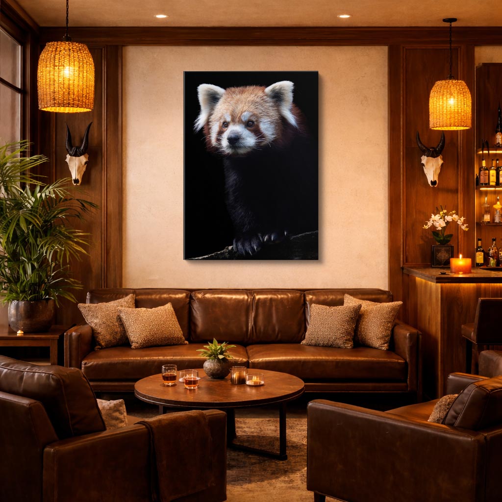 cuadro canvas vida salvaje panda rojo vertical