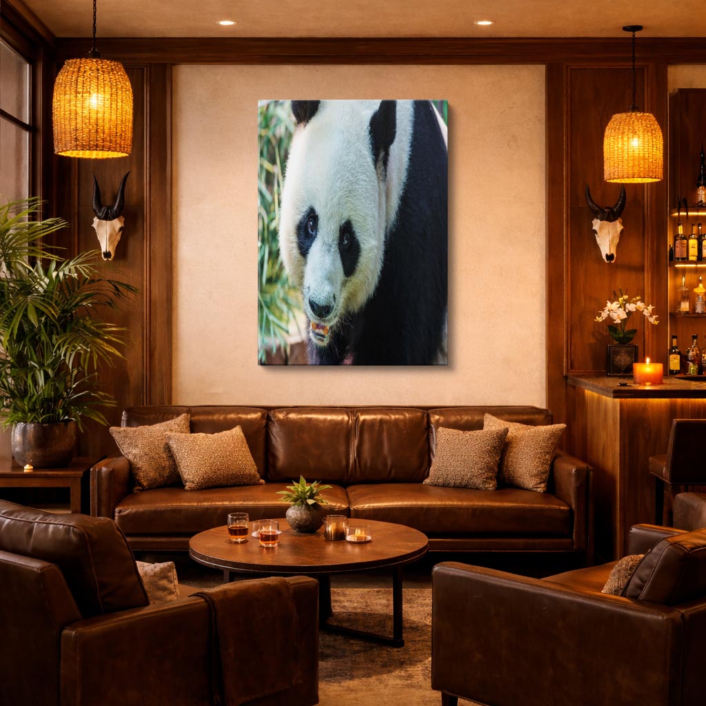 cuadro canvas vida salvaje panda curioso vertical