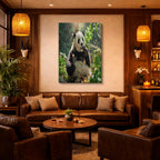 cuadro canvas vida salvaje panda en rama vertical