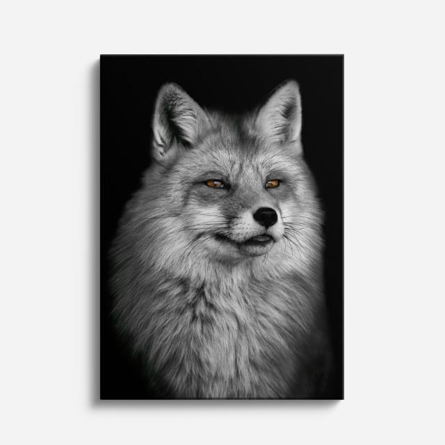 cuadro canvas vida salvaje lince plateado vertical