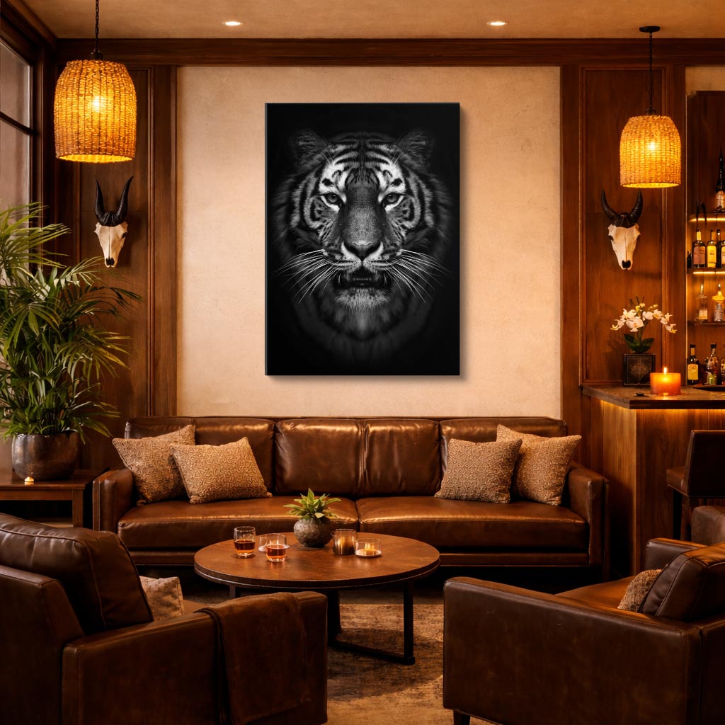 cuadro canvas vida salvaje tigre oscuro vertical