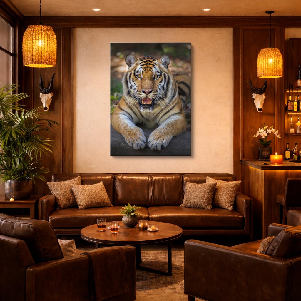 cuadro canvas vida salvaje tigre del bosque vertical