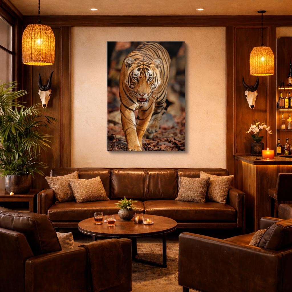 cuadro canvas vida salvaje tigre en jungla vertical