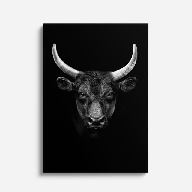 cuadro canvas vida salvaje búfalo negro vertical
