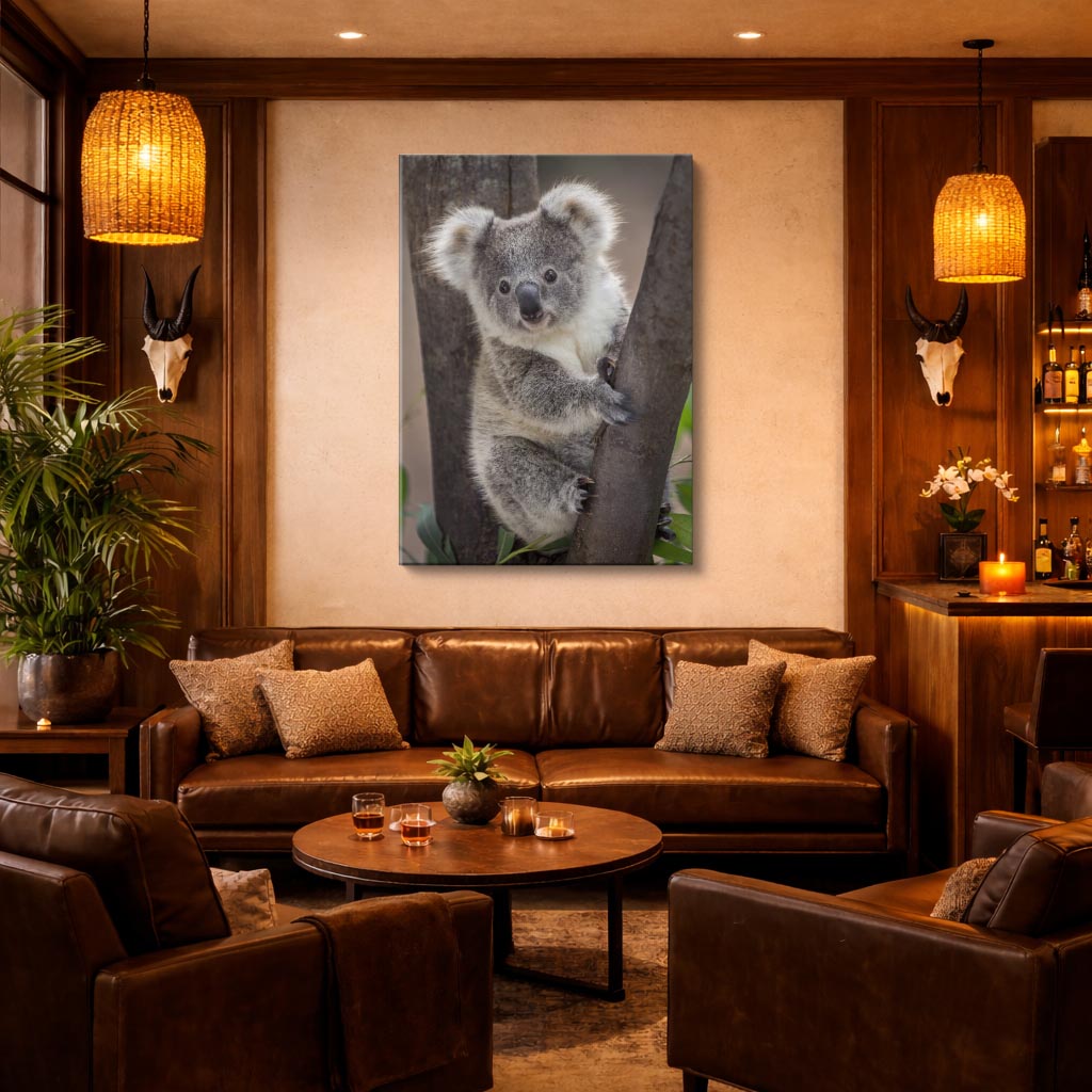 cuadro canvas vida salvaje koala sereno vertical