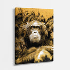 cuadro canvas vida salvaje simio dorado vertical