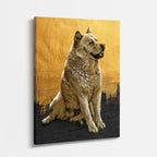 cuadro canvas vida salvaje leona dorada vertical