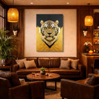 cuadro canvas vida salvaje tigre emblema vertical