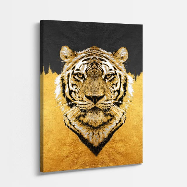 cuadro canvas vida salvaje tigre emblema vertical